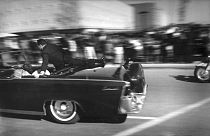 La limousine à bord de laquelle le président John F. Kennedy avait pris place lorsqu'il a touché mortellement touché par des tirs - Dallas, le le 22/11/1963