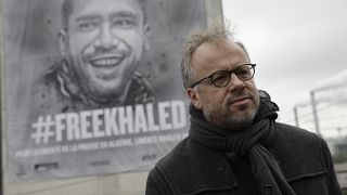 Генсек "Репортеров без границ" Кристоф Делуар на акции в поддержку алжирского журналиста Халеда Драрени
