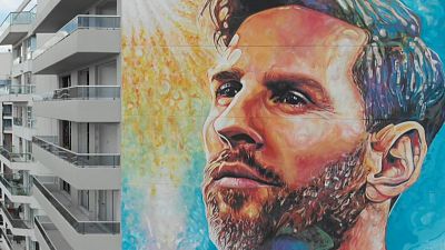 Mural de Messi na cidade natal do jogador