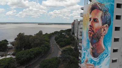 Die Hochhauswand in Messis Geburtsstadt Rosario ist 70 Meter hoch
