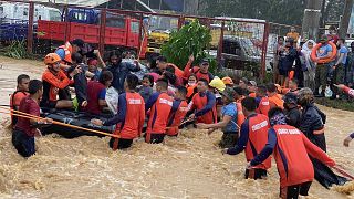 Coast guard rescue residents in flooded area