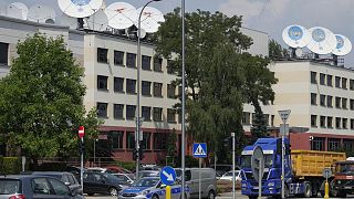 Archives : les locaux de TVN à Varsovie, le 8 juillet 2021