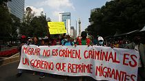 Marche de migrants à Mexico, le 18 décembre 2021, à l'occasion de la journée internationale des migrants