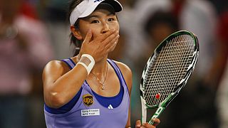 Peng Shuai bei einem Tennis-Turnier in Peking im Oktober 2009.