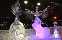 مهرجان كريستال تومسك للنحت على الجليد في سيبيريا. 