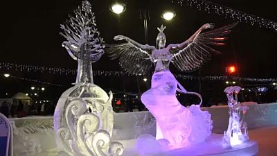 مهرجان كريستال تومسك للنحت على الجليد في سيبيريا.