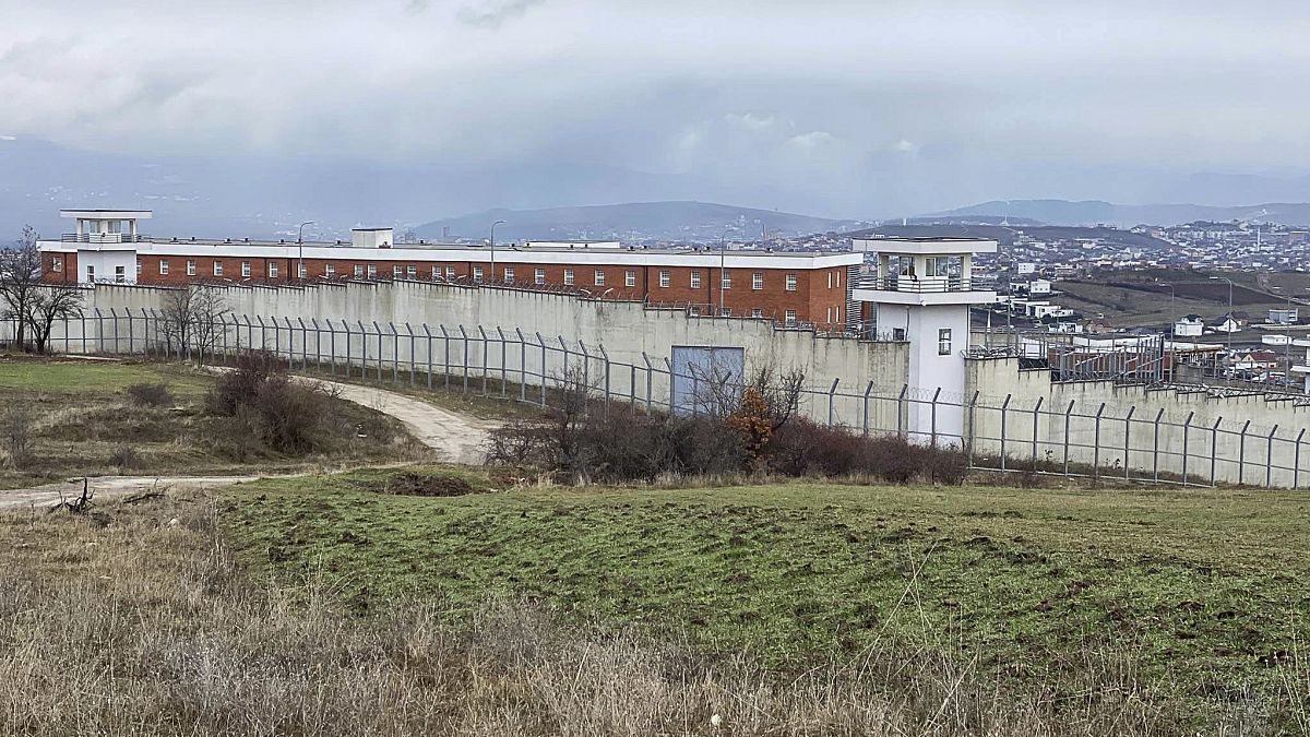 A view of he 300-cell prison in Gjilan, 50 kilometers south east of the capital Pristina, Kosovo where Denmark's would run the new 300-cell facility, on Friday, Dec. 17, 2021.