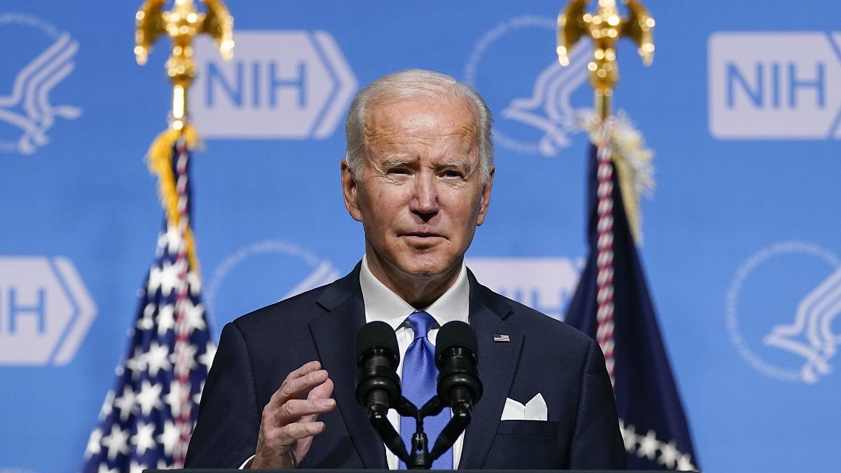 President Joe Biden speaks about the COVID-19 variant named omicron during a visit to the National Institutes of Health on Dec. 2, 2021, in Bethesda.