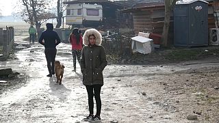 Roma adolescents in at Roma settlement in Dobruška vas, Slovenia.