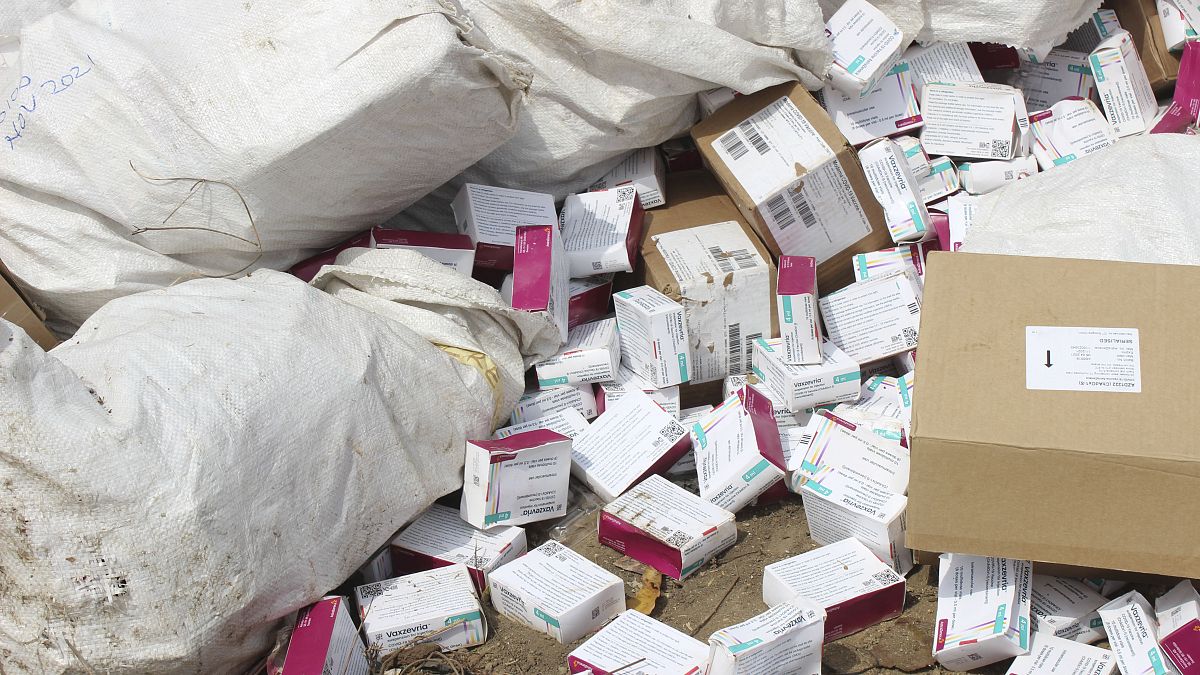 Expired COVID-19 vaccines are being destroyed by government officials in Abuja, Nigeria. Wednesday, Dec. 22, 2021.