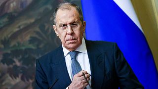 FILE - Russian Foreign Minister Sergey Lavrov during a news conference in Moscow, Russia, 30 November 2021.