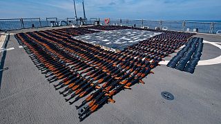 محموله سلاح توقیف شده از سوی نیروی دریایی آمریکا