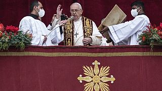 Le Pape François, lors de la bénédiction urbi et orbi le 25 décembre 2021, au Vatican