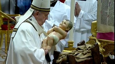 Pope Francis celebrates Christmas Eve mass