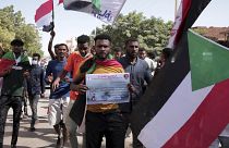مظاهرة منددة بانقلاب أكتوبر العسكري في الخرطوم، السودان. 2021/12/25