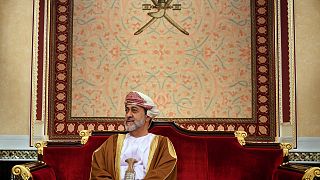 السلطان هيثم بن طارق في قصر العلم بالعاصمة  العمانية مسقط.