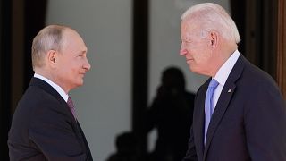 President Joe Biden and Russian President Vladimir Putin, arrive to meet at the 'Villa la Grange', June 16, 2021, in Geneva, Switzerland.