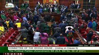Brawl erupts in Kenya parliament over political parties bill