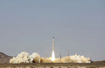 This file photo from the Iran Defense Ministry shows the launch of a satellite-carrier rocket on February 1.