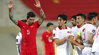 Çinli futbolcuların gol sevinci