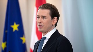 Former Austrian Chancellor Sebastian Kurz announces that he is quitting politics during a news conference in Vienna, Austria, on Dec. 2, 2021. 