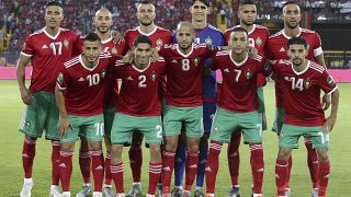 لاعبو منتخب المغرب خلال مشاركتهم في كأس الأمم الإفريقية لكرة القدم في القاهرة. 2019/06/28