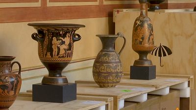 The stolen artworks recovered by Italy's Carabinieri unit