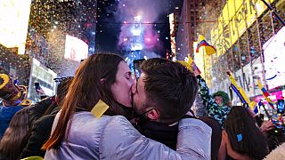 Le celebrazioni per l'anno nuovo a Times Square, New York