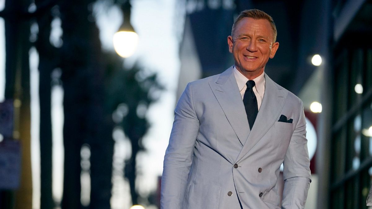 Daniel Craig appears during a ceremony honoring him with a star on the Hollywood Walk of Fame, Oct. 6, 2021, in Los Angeles. 