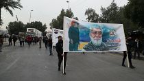 Protesto em Bagdad, Iraque, assinala aniversário da morte do general Soleimani