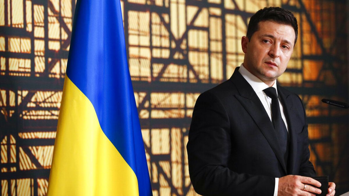 Ο Ουκρανός πρόεδρος Βολοντίμιρ Ζελένσκι κατά τη διάρκεια πρόσφατης επίσκεψής του στις Βρυξέλλες