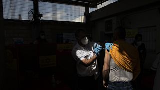 Un centro de vacunación en Israel en el que se administra Moderna