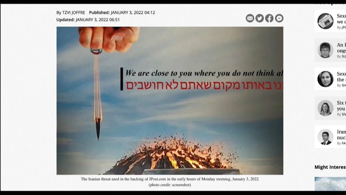 La imagen publicada en el portal del diario Jerusalem Post tras ser 'hackeado'. 