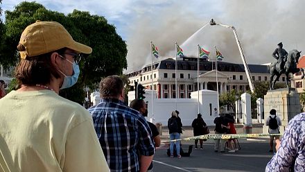 South Africa Parliament fire reignites