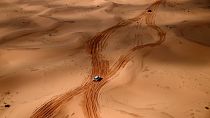 Competitors ride during Stage 3 of the Dakar Rally 2022 between the Saudi areas of al-Artawiya and al-Qaysumah, on January 4, 2022.