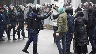 Protesta antigubernamental en Almaty, Kazajistán, el miércoles 5 de enero de 2022