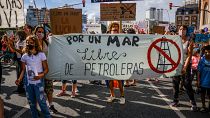 Protesto contra a exploração petrolífera em Mar del Plata