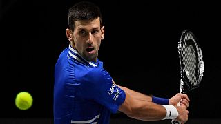 Archives : Novak Djokovic lors de la demi-finale de la Coupe Davis, face à la croatie, à Madrid, le 3 décembre 2021