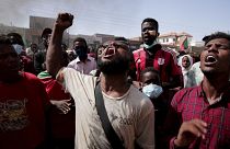 صورة من احتجاجات الشارع االسوداني بمجين أم درمان على الانقلاب العسكري. 04/01/2022