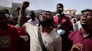 صورة من احتجاجات الشارع االسوداني بمجين أم درمان على الانقلاب العسكري. 04/01/2022