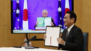 Avustralya Başbakanı Scott Morrison ve Japonya Başbakanı Fumio Kişida