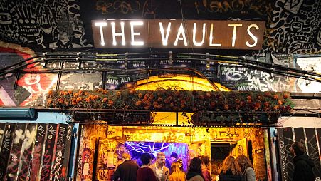 The VAULT Festival sign above one of the underground venues