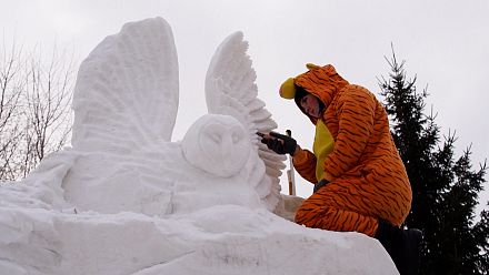 Russia Snow Giant sculptures compete in festival