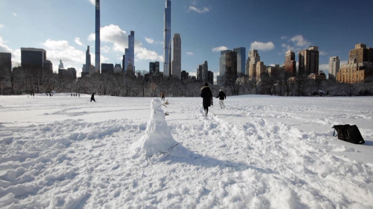 Central Park ganz in Weiß: Schöne Bilder aus New York