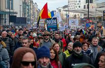 Антиковидные протесты в Брюсселе