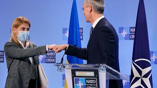 NATO Secretary General Jens Stoltenberg, and Olga Stefanishyna, Deputy Prime Minister for European and Euro-Atlantic Integration of Ukraine