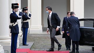 Mark Rutte arrives at Royal Palace Noordeinde in The Hague on Monday.