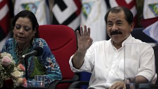 Daniel Ortega y su esposa Rosario Murillo en una fotografía de archivo