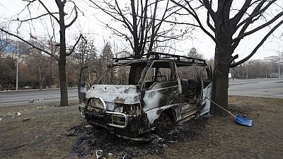 Spuren der Zerstörung in Almaty