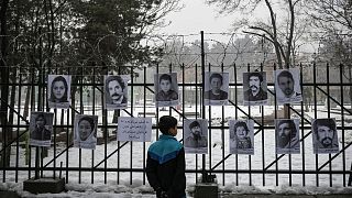 A public gallery, displaying over 1,000 portraits of Afghan war victims, in Kabul, Afghanistan, was ordered to be taken down by the Taliban